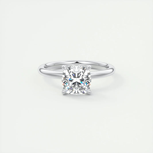 1.49 CT Cushion Cut Solitaire Moissanite Engagement Ring 1