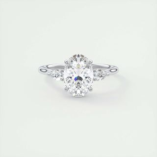 1.91 CT Oval Cut Three Stone Moissanite Engagement Ring 1