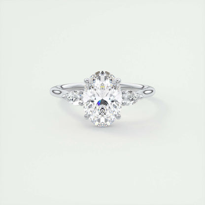 1.91 CT Oval Cut Three Stone Moissanite Engagement Ring 1