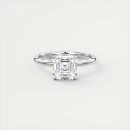 2.03 CT Asscher Cut Solitaire Moissanite Engagement Ring 1