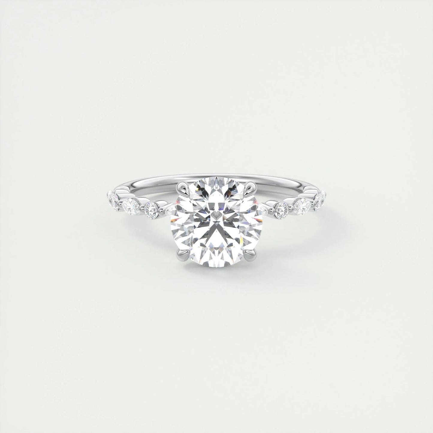 2 CT Round Solitaire CVD F/VS1 Diamond Engagement Ring 1