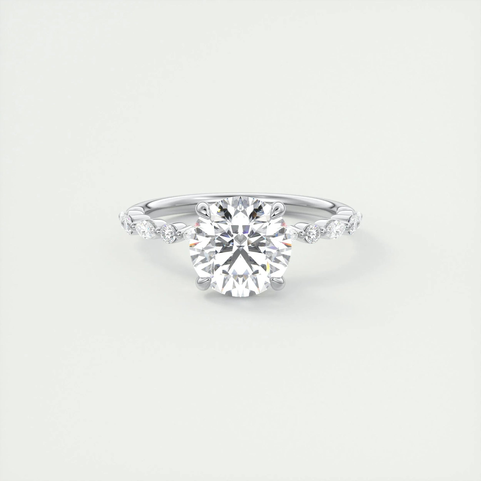 2 CT Round Solitaire CVD F/VS1 Diamond Engagement Ring 1