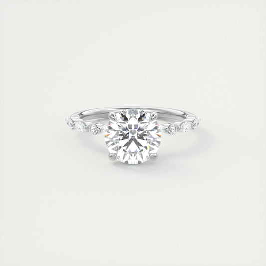 2 CT Round Solitaire CVD F/VS1 Diamond Engagement Ring 1