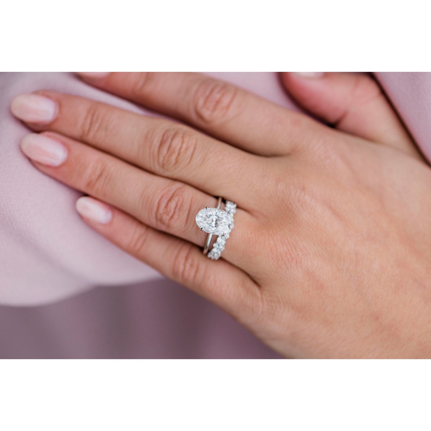 4.0 CT Oval Solitaire Moissanite Engagement Ring 5