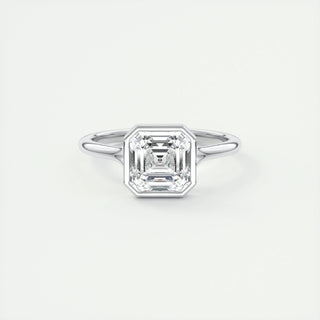 2 CT Asscher Bezel CVD F/VS1 Diamond Engagement Ring 1