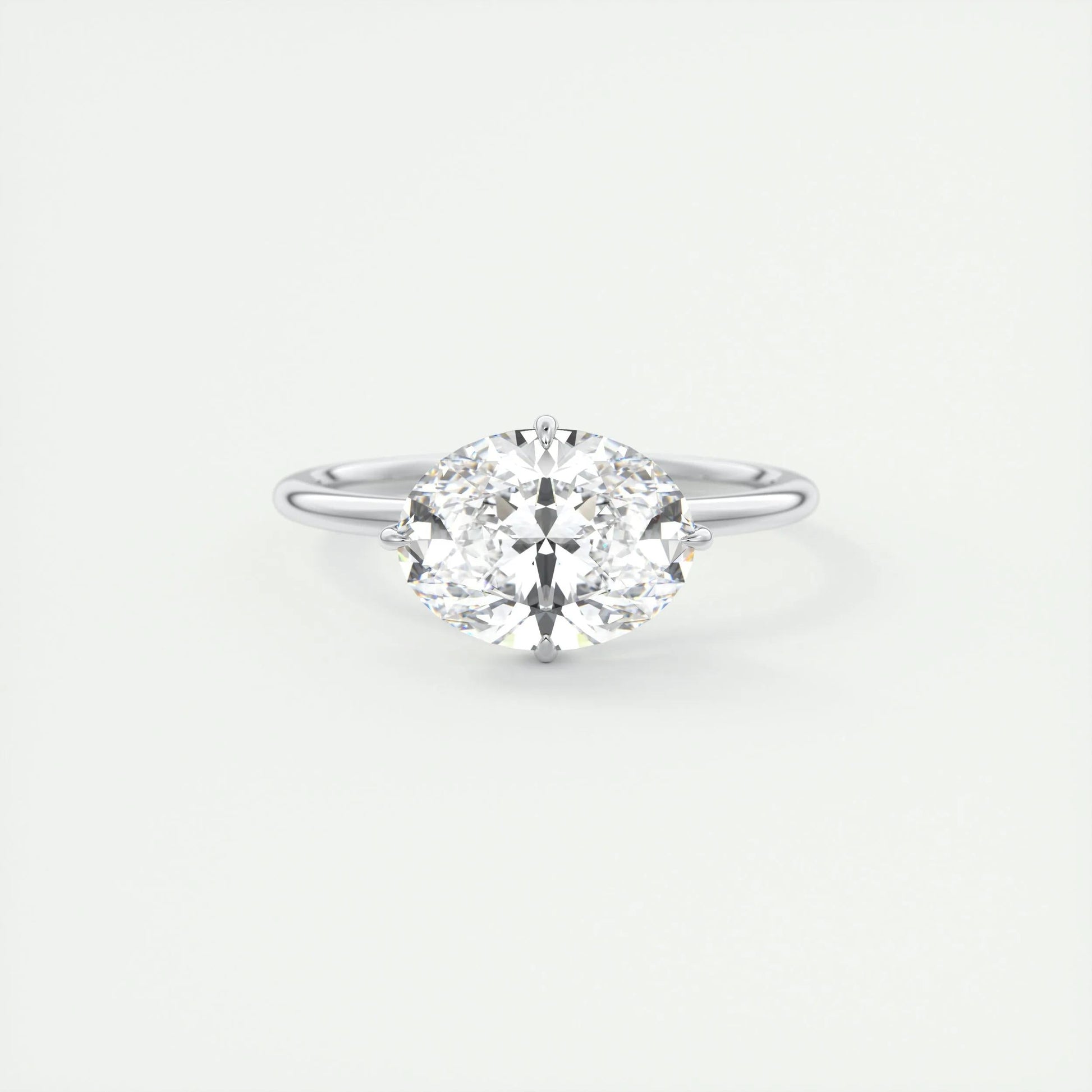 1.91 CT Oval Solitaire Hidden Halo Moissanite Engagement Ring 1