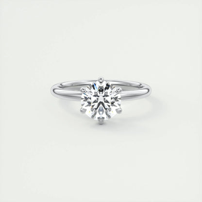 1.35 CT Round Cut Solitaire Moissanite Engagement Ring 1