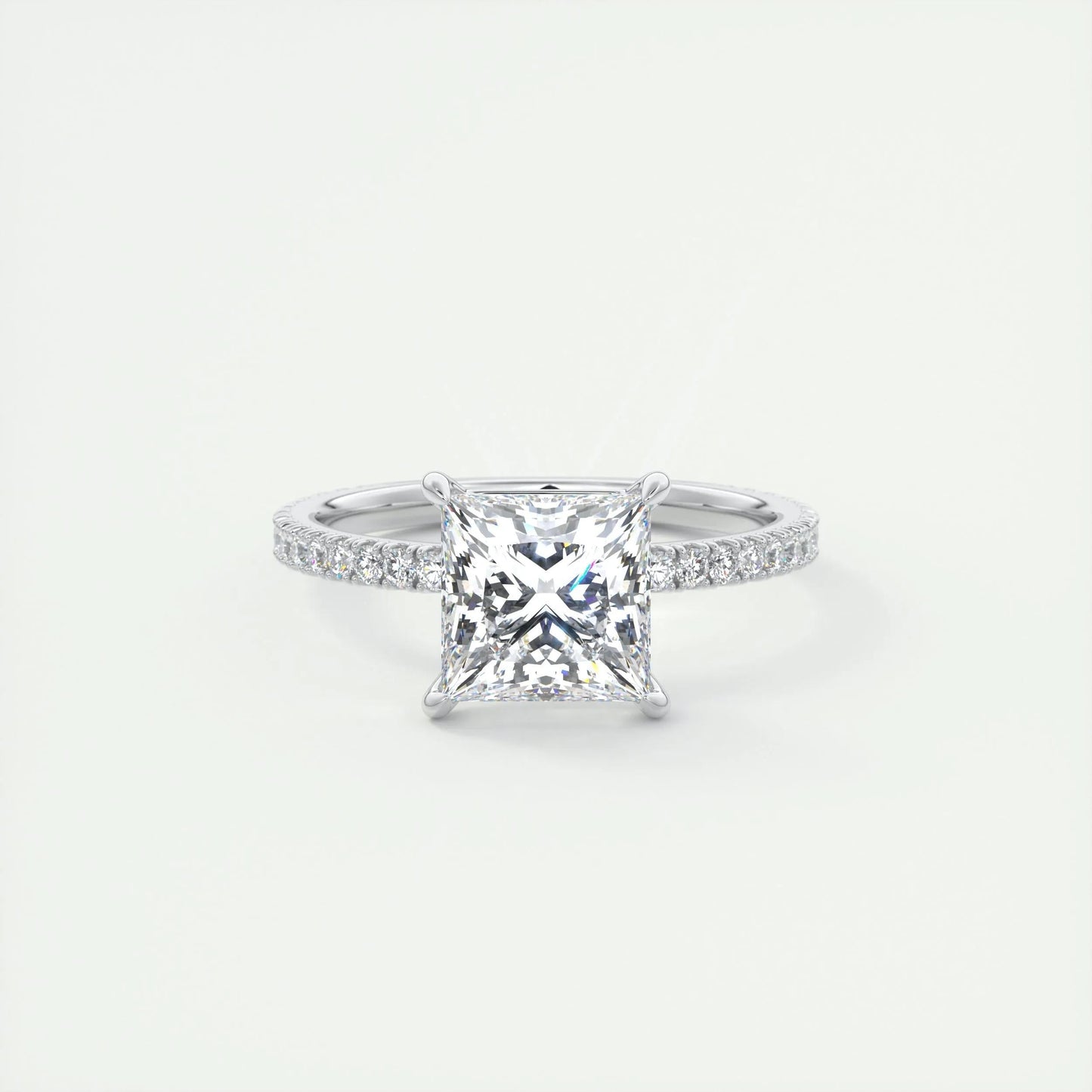 2 CT Princess Solitaire CVD F/VS1 Diamond Engagement Ring 1