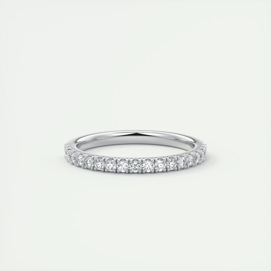 0.38 CT Round Half Eternity CVD EF/VVS Diamond Wedding Band 1