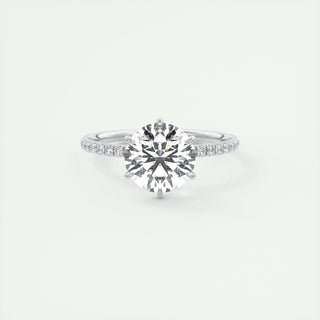 2.0 CT Round Cut Solitaire Pave Moissanite Engagement Ring 1