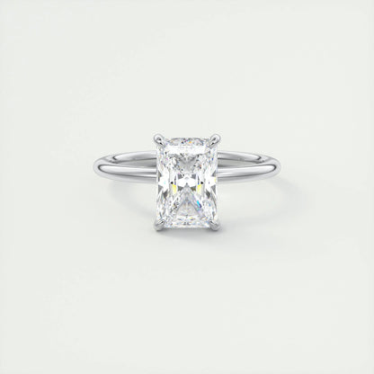 2.10 CT Radiant Solitaire Hidden Halo Moissanite Engagement Ring 1