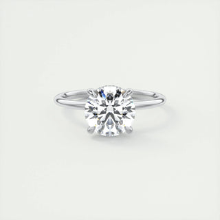 2 CT Round Hidden Halo CVD F/VS1 Diamond Engagement Ring 1