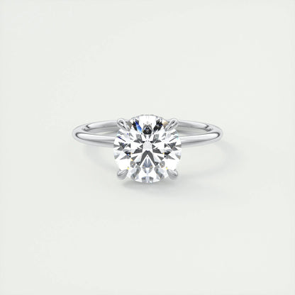 2 CT Round Hidden Halo CVD F/VS1 Diamond Engagement Ring 1