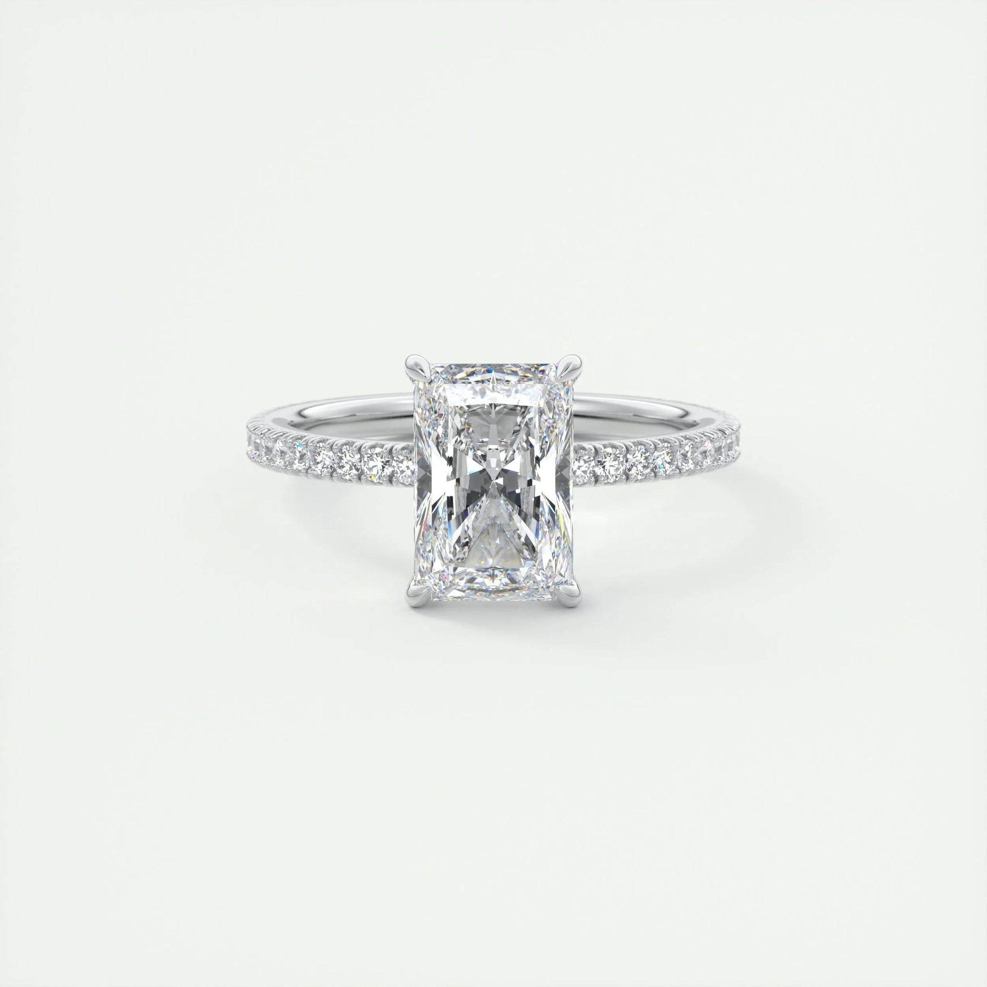 2 CT Radiant Solitaire CVD F/VS1 Diamond Engagement Ring 1