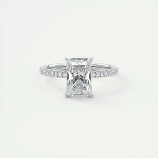 2 CT Radiant Cut Pave CVD F/VS1 Diamond Engagement Ring 1