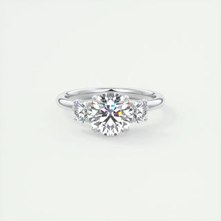 2.0 CT Round Cut Three Stone Moissanite Engagement Ring 1