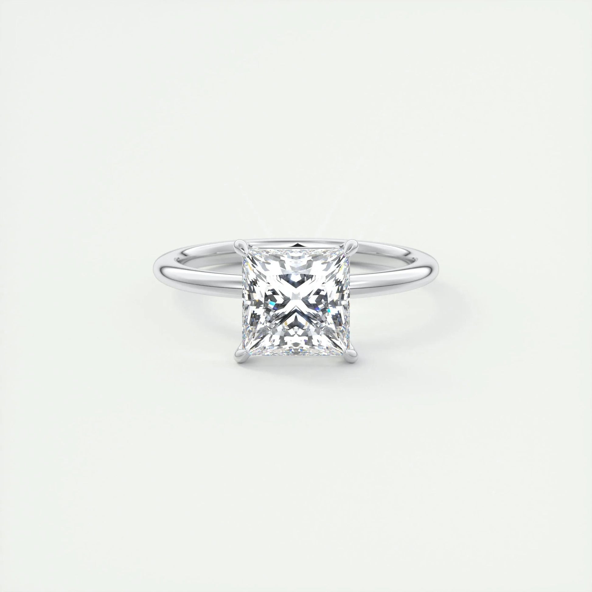 2.08 CT Princess Cut Solitaire Moissanite Engagement Ring 1