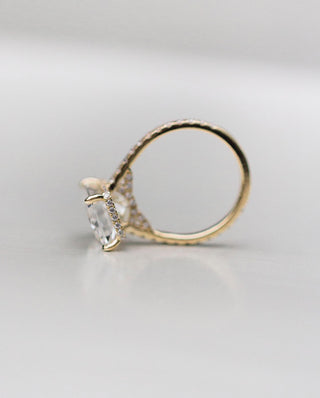 4.80 CT Radiant Solitaire Hidden Halo Moissanite Engagement Ring 4