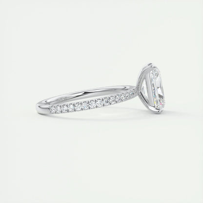 2 CT Radiant Solitaire CVD F/VS1 Diamond Engagement Ring 4