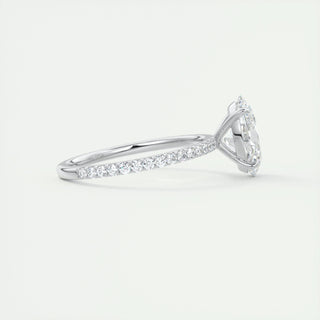 2 CT Oval Cut Pave CVD F/VS1 Diamond Engagement Ring 4