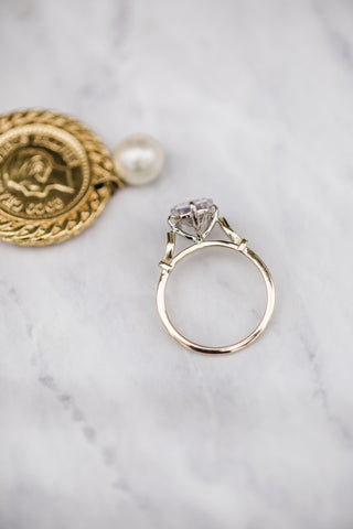 4.10 CT Emerald Cut Milgrain Pave Moissanite Engagement Ring 7