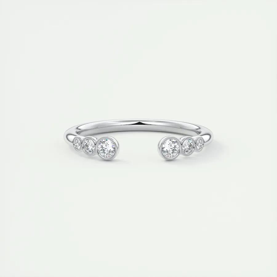 0.22 CT Round Open CVD EF/VVS Diamond Wedding Band 1