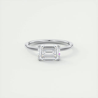 1.91 CT Emerald Cut Solitaire Moissanite Engagement Ring 1