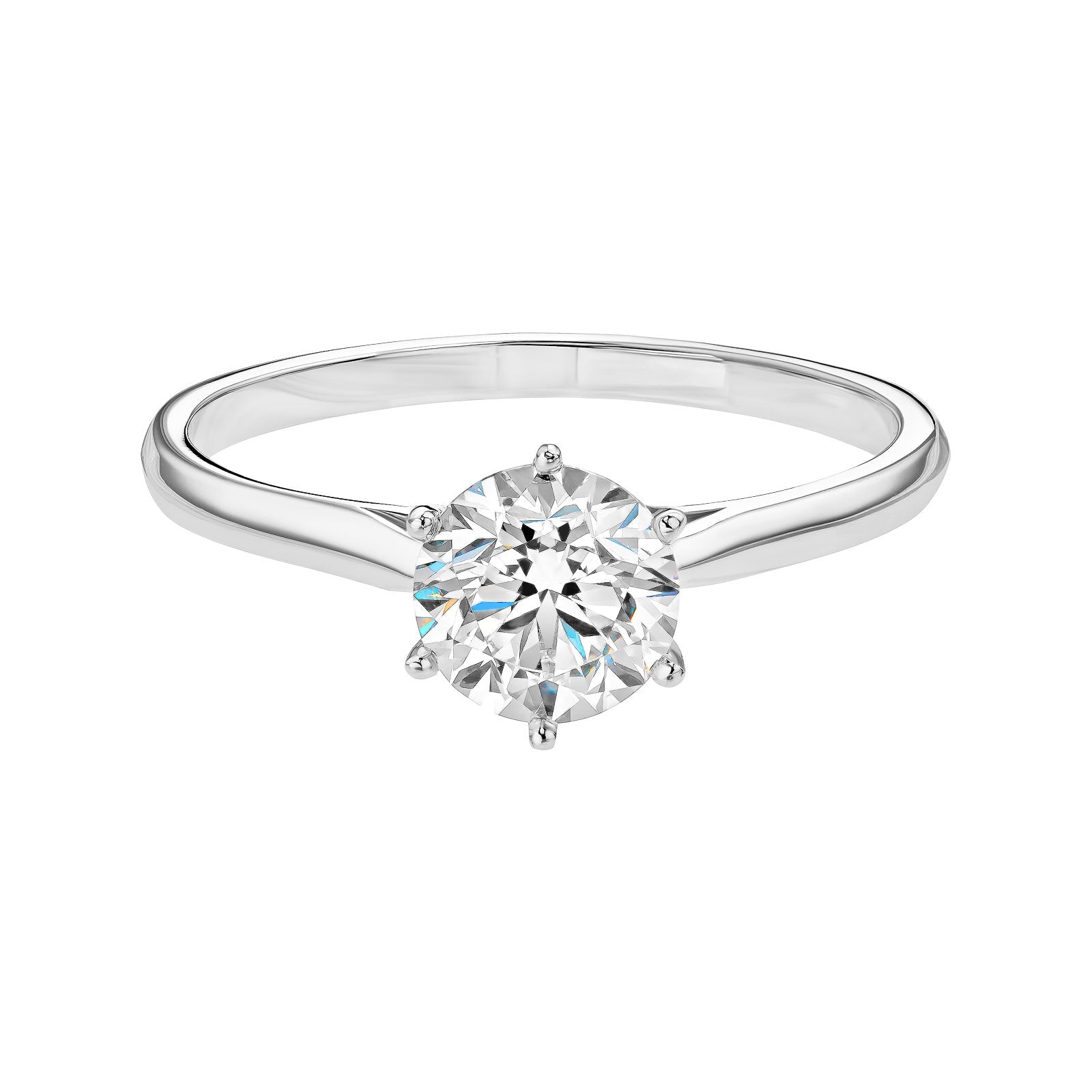 0.80 CT Round Shaped Moissanite Solitaire Engagement Ring 1