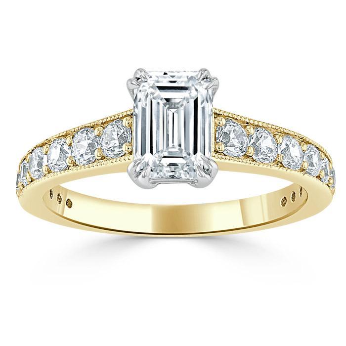 0.75 CT Emerald Cut Solitaire Moissanite Engagement Ring 5