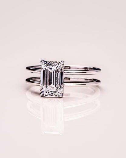 2.30 CT Emerald Cut Solitaire Moissanite Engagement Ring 4
