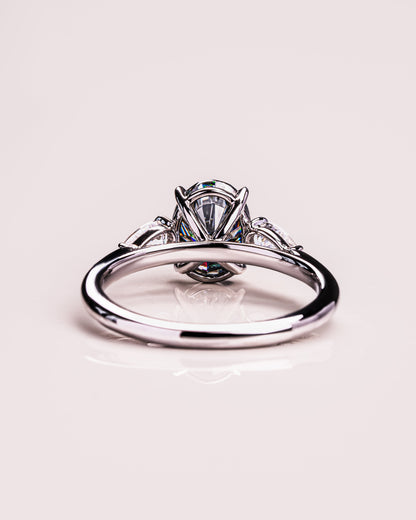 1.91 CT Oval Cut Three Stone Moissanite Engagement Ring 7