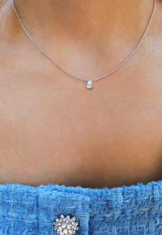 0.30 CT Pear Solitaire CVD F/VS Diamond Necklace 2