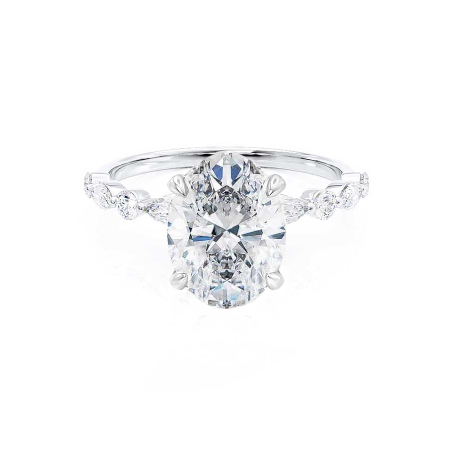 0.90 CT Oval Shaped Solitaire Moissanite Engagement Ring 1