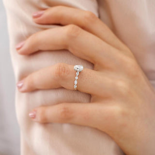 0.90 CT Oval Shaped Style Moissanite Engagement Ring 6