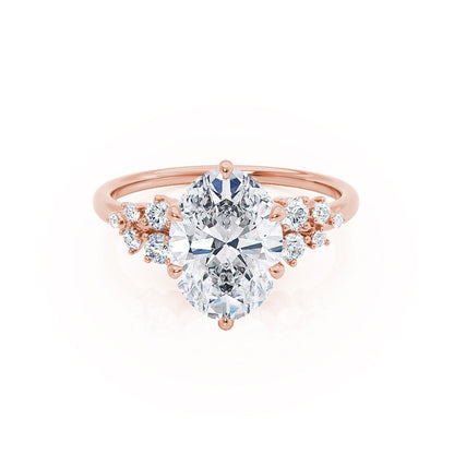 2.52 CT Oval Shaped Moissanite Cluster Style Engagement Ring 1