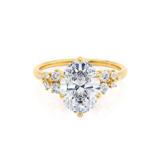 2.52 CT Oval Shaped Moissanite Cluster Style Engagement Ring 1
