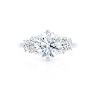 1.0 CT Round Cut Moissanite Cluster Style Engagement Ring 2