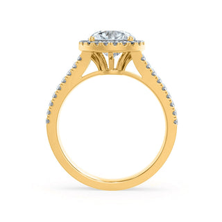 0.50 CT Round Shaped Moissanite Halo & Split Shank Style Engagement Ring 4