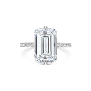 5 CT Emerald Cut Pave CVD F/VS1 Diamond Engagement Ring 1
