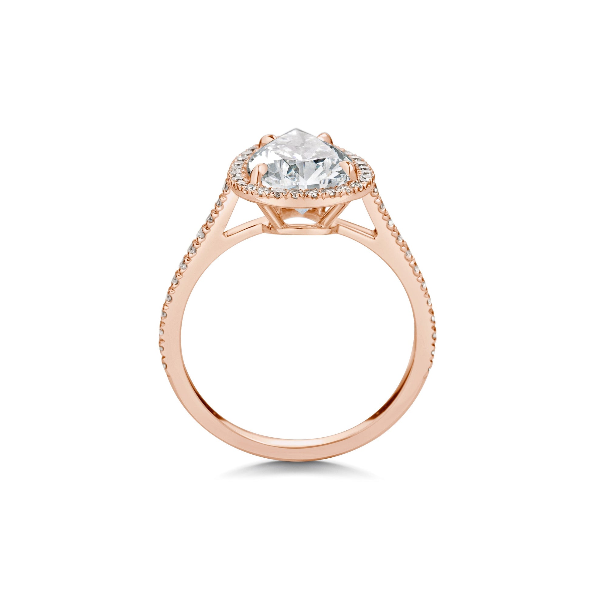 2 CT Pear Halo CVD F/VS1 Diamond Engagement Ring 6