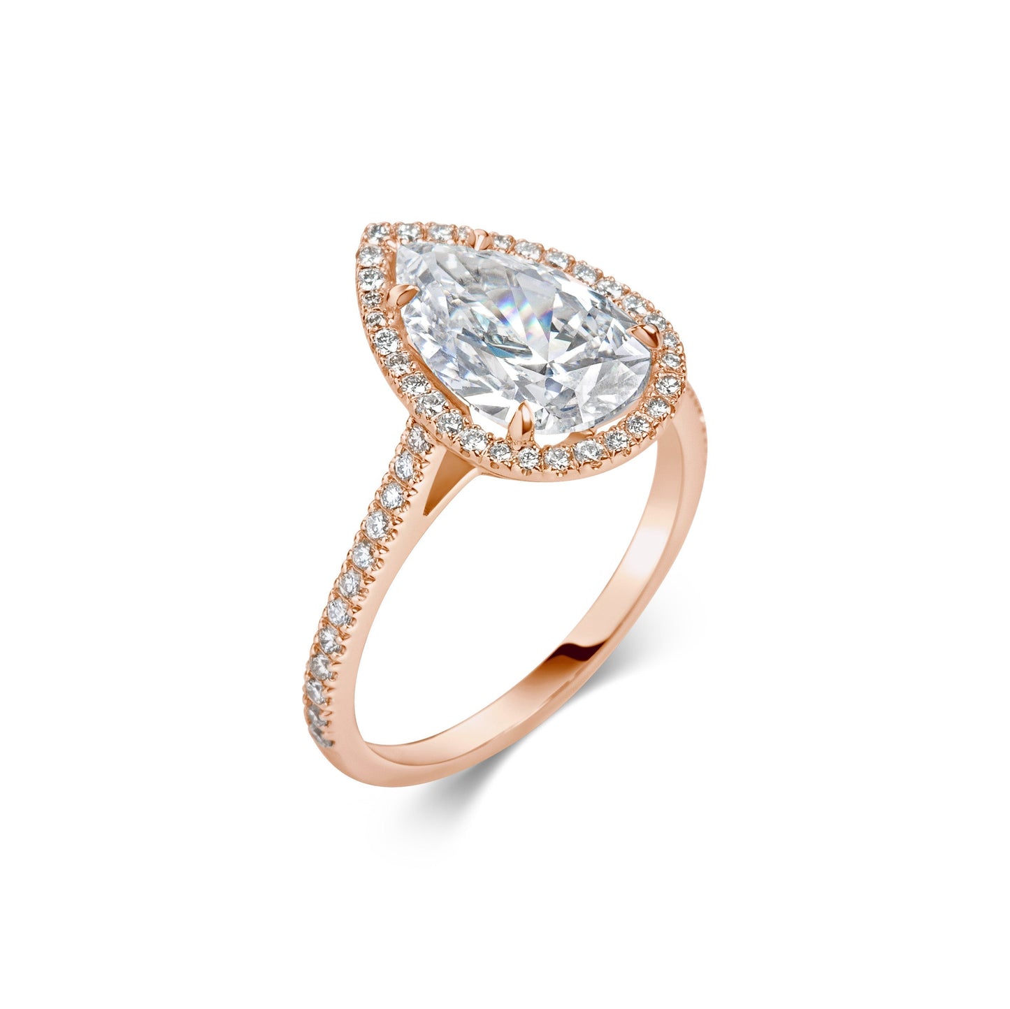 2 CT Pear Halo CVD F/VS1 Diamond Engagement Ring 17