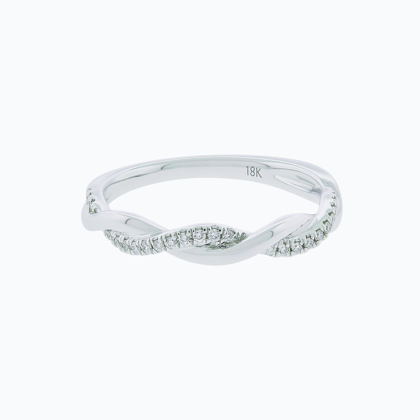 0.13 CT Round Twisted CVD EF/VS1 Diamond Wedding Band 1