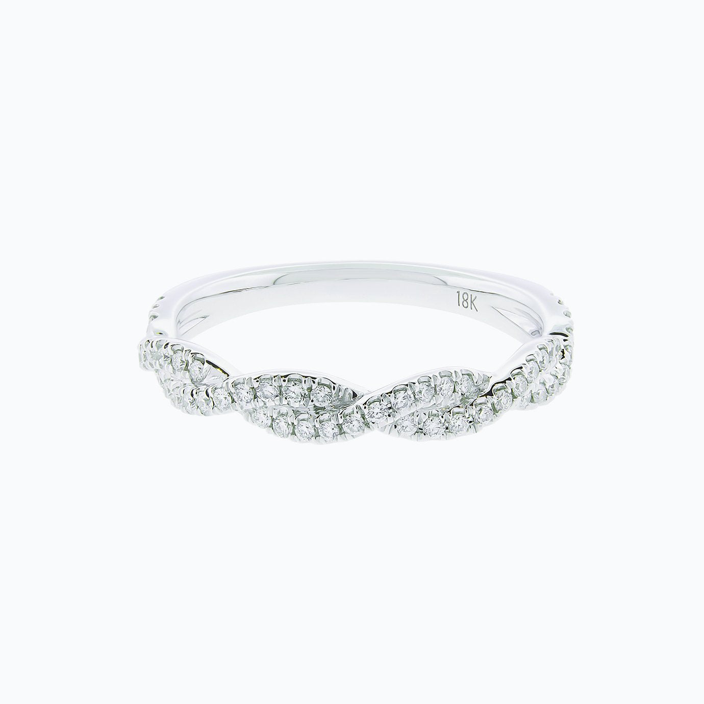 0.30 CT Round Twisted CVD EF/VS1 Diamond Wedding Band 1