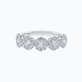 0.93 CT Round Halo Style CVD EF/VS1 Diamond Wedding Band 1