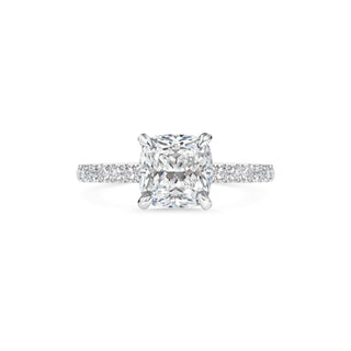 2 CT Cushion Cut Pave CVD F/VS1 Diamond Engagement Ring 1