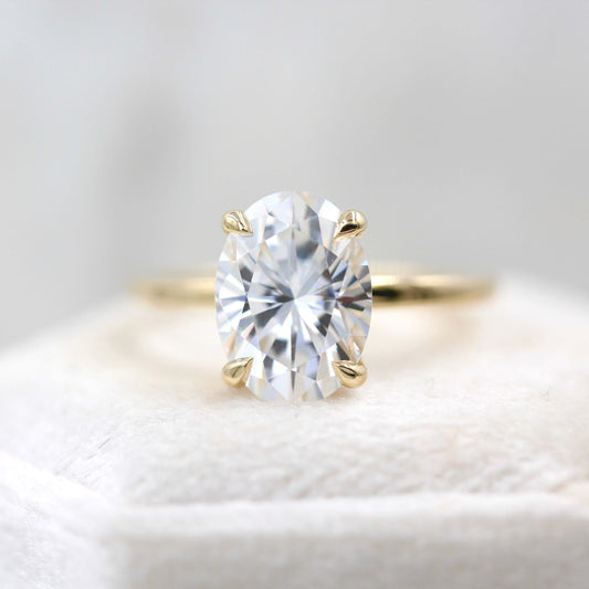 3.50 CT Oval Cut Solitaire Moissanite Engagement Ring 1