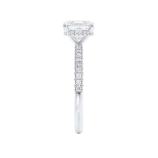 1.50 CT Asscher Shaped Moissanite Hidden Halo Engagement Ring 1