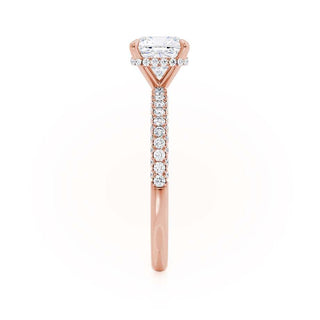 1.10 CT Cushion Shaped Moissanite Hidden Halo Style Engagement Ring 1