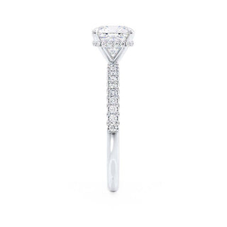1.70 CT Cushion Shaped Hidden Halo Style Moissanite Engagement Ring 1