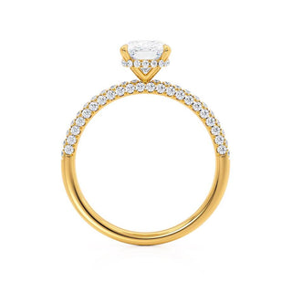 3.34 CT Elongated Cushion Shaped Moissanite Hidden Halo Style Engagement Ring 6